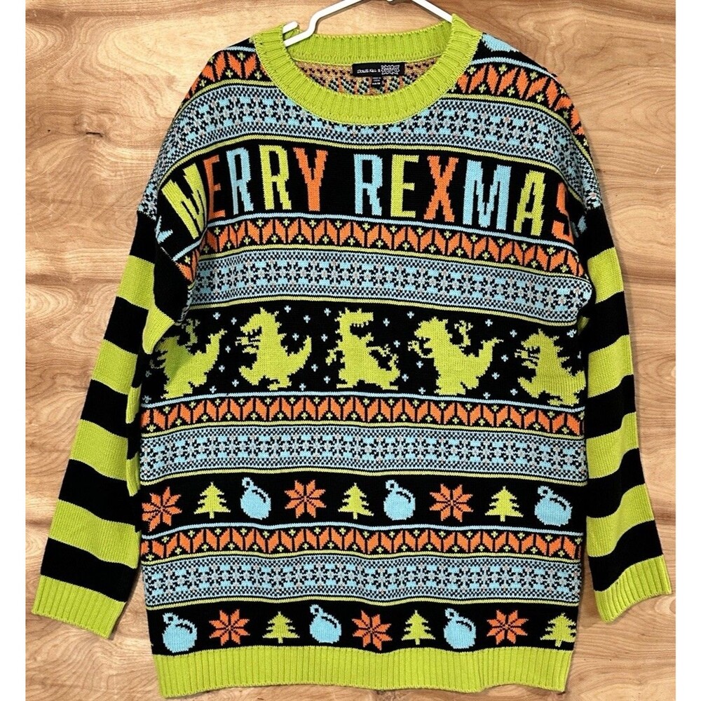 Dolls Kill x Rugrats Women Xs/s Oversized Christmas Cardigan Sweater Ugly Party